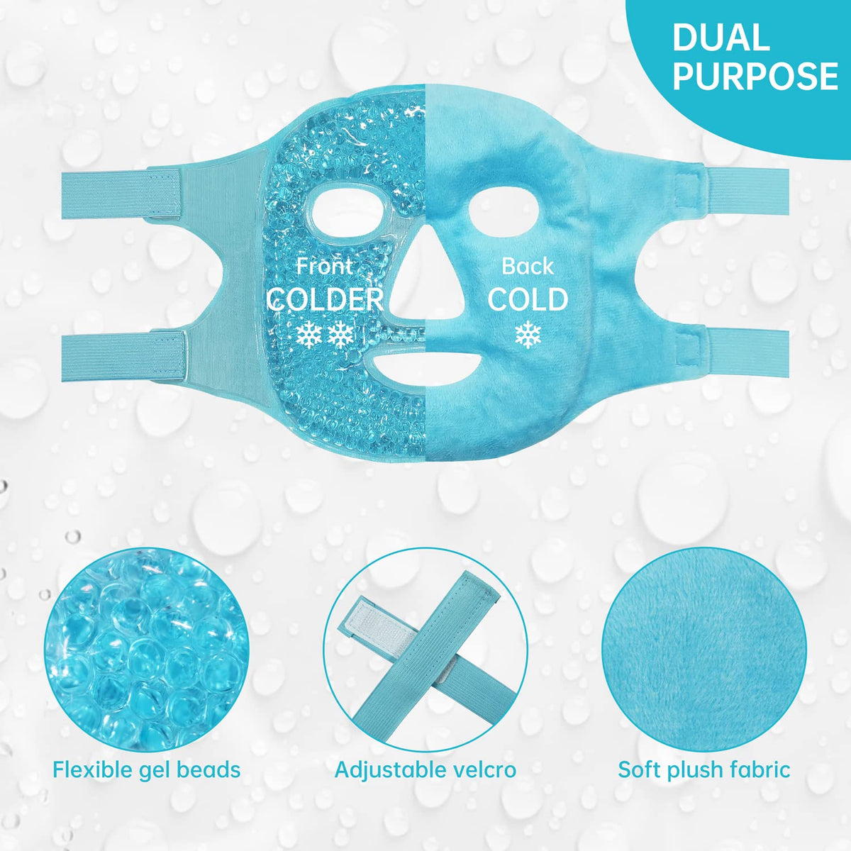 Cold Compress Mask Gel Bead Face Mask -- Hot & Cold Compress for Face and Eyes – Astertoria