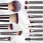 Travel Makeup Brush Set -- 14 Piece Professional Brush Kit with Sponge and Travel Case